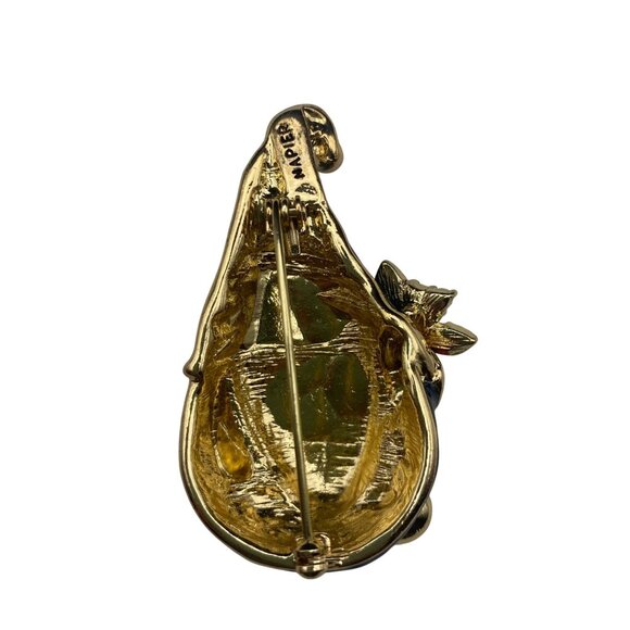 Napier Gnome Pin Brooch Rhinestones Enamel Gold-Tone Holiday Christmas LOOK - Picture 7 of 10